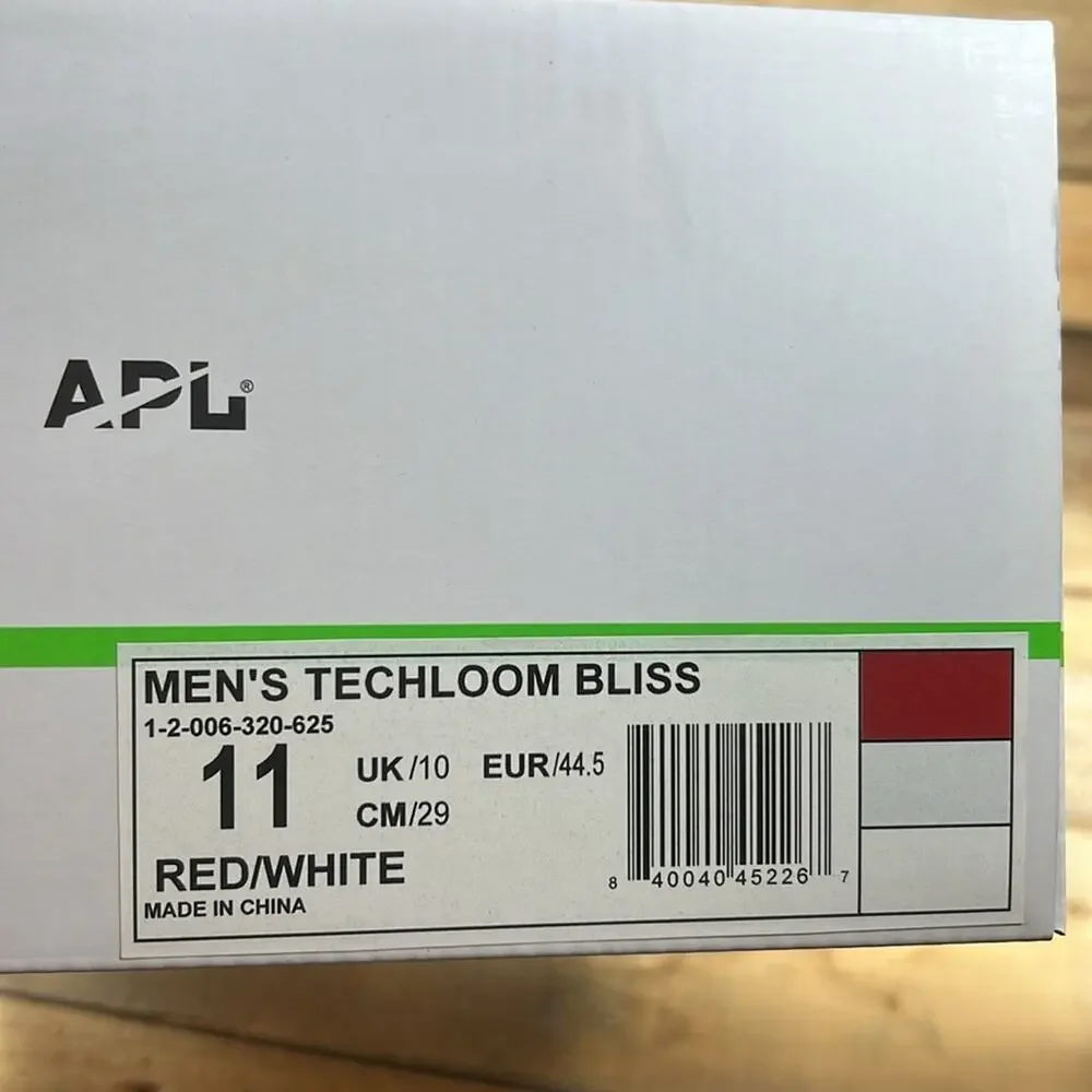 APL Men's Techloom Bliss Sneakers - Red/White - 11 - New in box